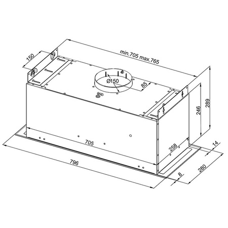 Okap kuchenny podszafkowy GLOBALO AGENDERO 80.2 INOX