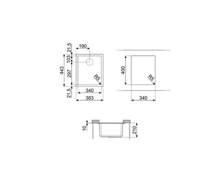 Zlewozmywak ze stali nierdzewnej UM40 - Smeg