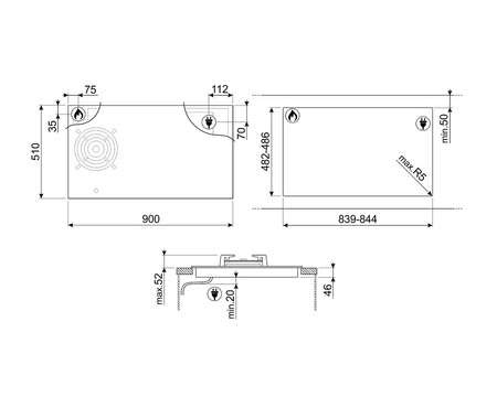 Płyta kuchenna PM3953D - Smeg