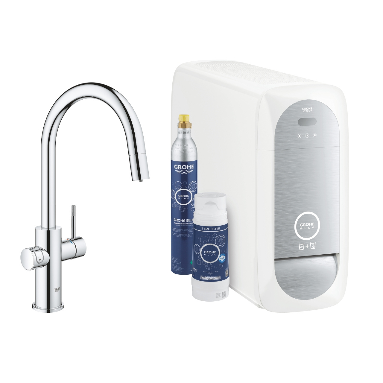 GROHE BLUE HOME ZESTAW START. Z BATERIĄ FILTRUJĄCĄ WODĘ I JEDNOSTK. CHŁODZĄCĄ, Z WYC. WYL. TYPU C.. 31541DC0