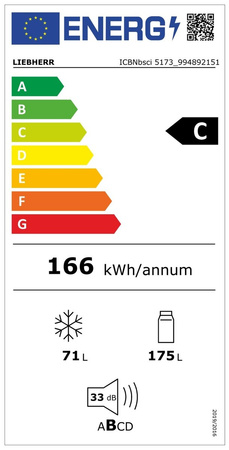 Lodówka z zamrażarką do zabudowy LIEBHERR ICBNdi 5173 Peak BioFresh NoFrost z kostkarką