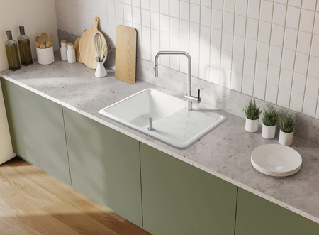 Zlewozmywak ceramiczny 1-komorowy z ociekaczem ZCM_6113 - Deante