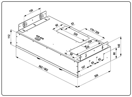 Okap kuchenny podszafkowy GLOBALO FLUXIME 90.1 BLACK + turbina TW 1.2