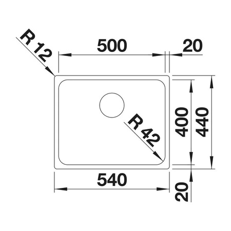 Zlew jednokomorowy BLANCO BLANCO SOLIS 500-U stal szczotkowana - 526122