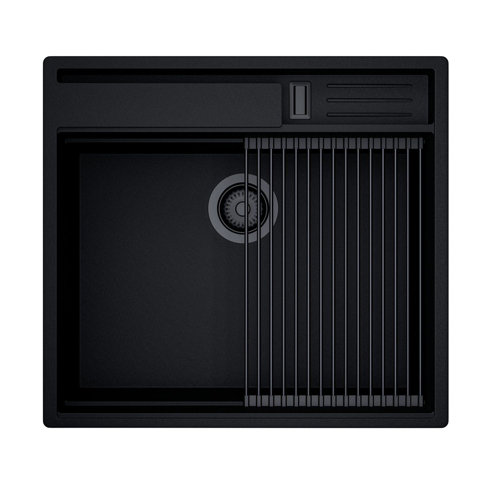 Zlew kuchenny GLOBALO SILVANO 60.1 BLACK/BL MAT