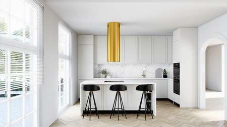Okap kuchenny wyspowy GLOBALO CYLINDRO ISOLA 39.6 GOLD MAT
