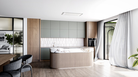 Okap sufitowy GLOBALO ZENARA 100.1 WHITE + turbina TW 3.1