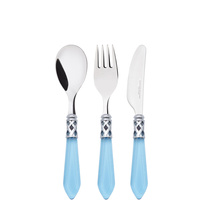 Bugatti ALADDIN zestaw sztućców dla dziecka niebieski transparentny 07-S42237T