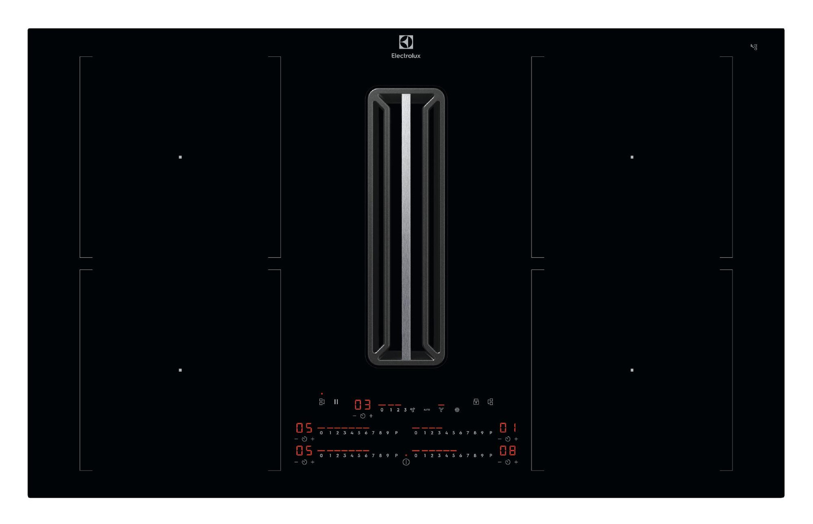 Płyta indukcyjna z wyciągiem ELECTROLUX COMBO 600 Bridge eXtractor 83cm KCC84453CK