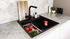 Zlew kuchenny GLOBALO SILVANO 60.1 BLACK/BL MAT