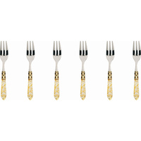 Bugatti ALADDIN GOLD Komplet 6 widelczy / kolor perłowa kość słoniowa ALD1G-N4217