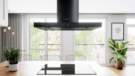 Okap kuchenny przyścienny GLOBALO VERTA ISOLA 90.3 H2H BLACK