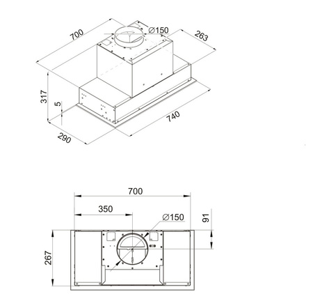 Okap kuchenny podszafkowy GLOBALO GINGERO 80.2 H2H biały