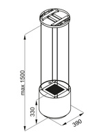 Okap kuchenny wyspowy GLOBALO ARENOFLOW 39.4 LIGHT GOLD MAT