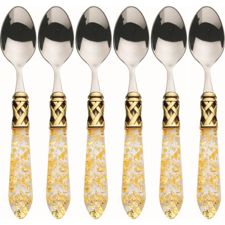 Bugatti ALADDIN GOLD -Komplet 6 łyżeczek do moka / kolor perłowa kość słoniowa ALD1G-N4208