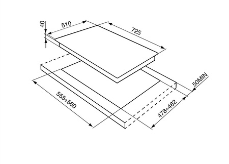 Płyta kuchenna P272XGH - Smeg