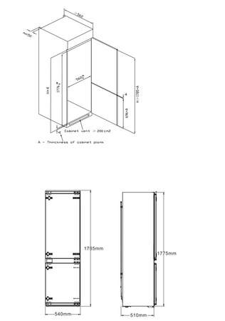 Chłodziarko-zamrażarka BERG CZZ178NWM22 178 cm