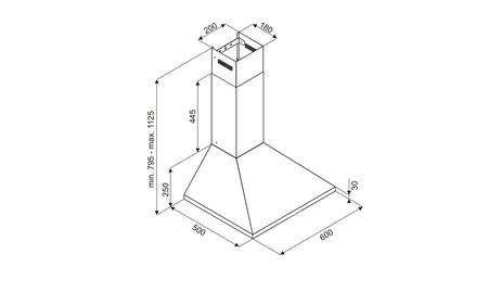 Okap kuchenny przyścienny GLOBALO BERTEZ 60.3 BLACK