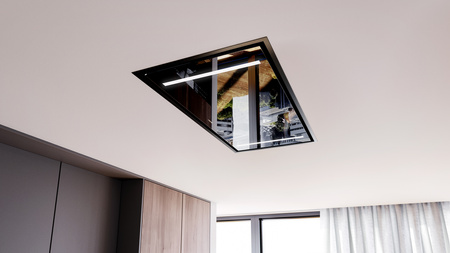 Okap sufitowy GLOBALO ZENARA 100.1 BLACK + turbina TW 3.1