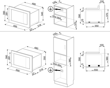 Kuchenka mikrof., 20l, Linea, czarny FMI120B3 - Smeg