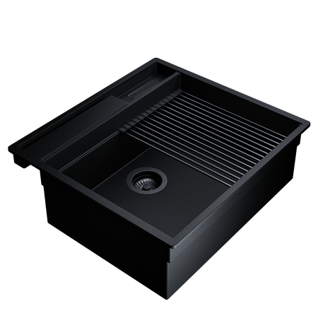 Zlew kuchenny GLOBALO SILVANO 60.1 BLACK/BL MAT