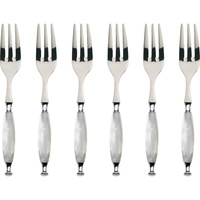 Bugatti COUNTRY Biały zestaw 6 widelczyków do ciasta w pudełku COC1M-N4117