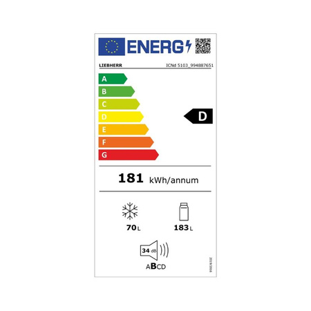 Lodówka z zamrażarką do zabudowy LIEBHERR ICNd 5103 Pure NoFrost