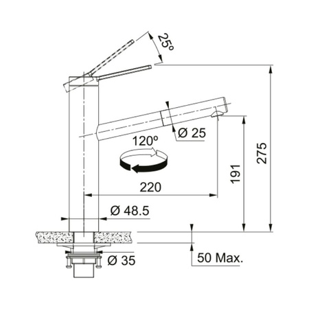 Bateria kuchenna FRANKE Tango Neo pull-out stal szlachetna - 115.0596.388