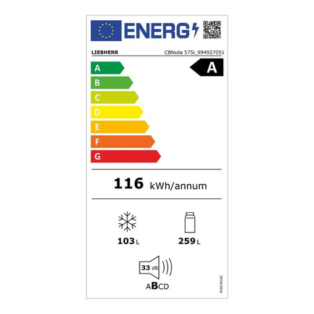 Lodówka wolnostojąca z zamrażarką LIEBHERR CBNsda 575i Prime BioFresh NoFrost