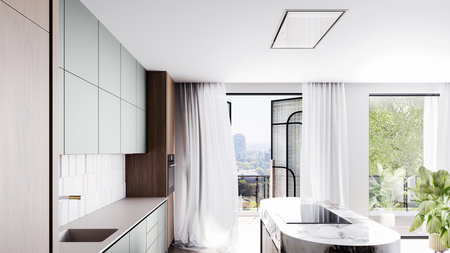 Okap sufitowy GLOBALO ZENARA 100.1 WHITE + turbina TW 2.1