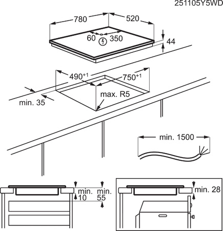 Płyta indukcyjna ELECTROLUX 600 TotalFlex 80cm EIV87671