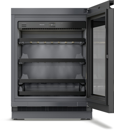 Chłodziarka do wina do zabudowy pod blatem wysokość 82-88 cm KWTUS 7054 F Szkło w kolorze ObsidianBlack - MIELE 12519490