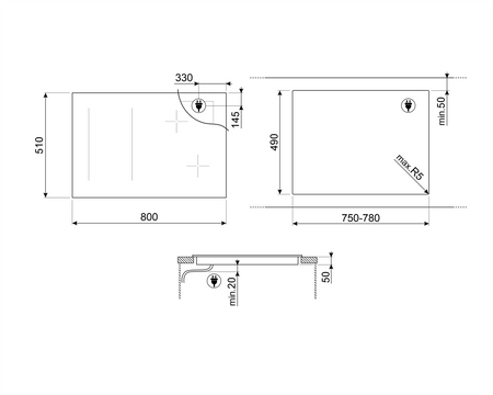 Płyta kuchenna SIM3864D - Smeg