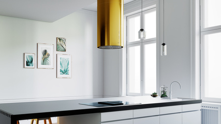 Okap kuchenny wyspowy GLOBALO CYLINDRO ISOLA 39.7 GOLD