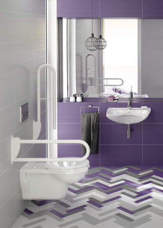 Umywalka ceramiczna ścienna z miejscem na baterię - dla osób z ograniczeniami ruchowymi CDV_6U6W - Deante