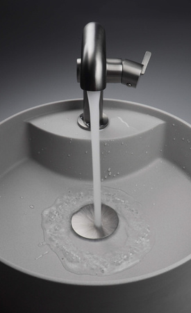 Umywalka granitowa nablatowa z miejscem na baterię CQS_SU4B - Deante