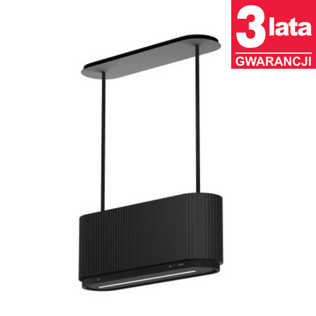 Okap kuchenny wyspowy CIARKO Design Mono W Black/Black czarny matowy - CDW9001B/B