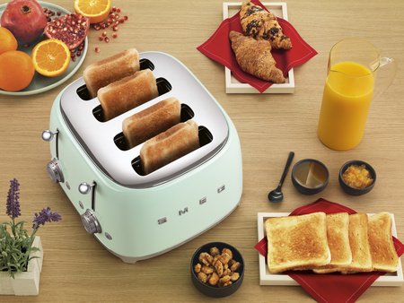 Toster, cztery kromki, pastelowa zieleń TSF03PGEU - Smeg