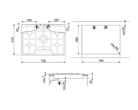 Płyta kuchenna PGF75-4 - Smeg