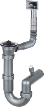 Syfon do zlewozmywaka stalowego 1-komorowego - odpływ 2" ZXY_9921 - Deante