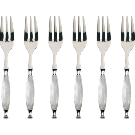 Bugatti COUNTRY Biały zestaw 6 widelczyków do ciasta w pudełku COC1M-N4117