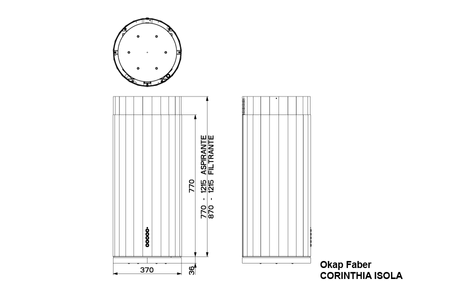 Okap wyspowy FABER Corinthia Isola DG MATT/CEM/2 czarny mat