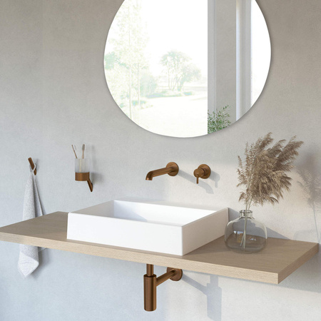 Umywalka granitowa nablatowa z miejscem na baterię - 500x400 mm CQR_AU5S - Deante