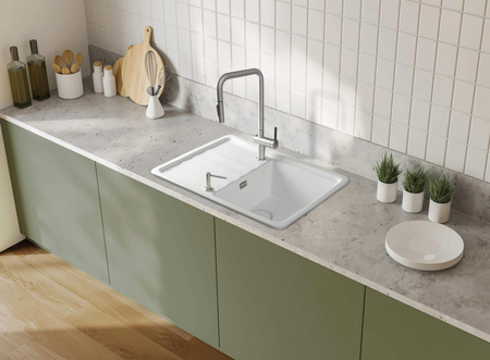 Zlewozmywak ceramiczny 1-komorowy z ociekaczem ZCM_6113 - Deante