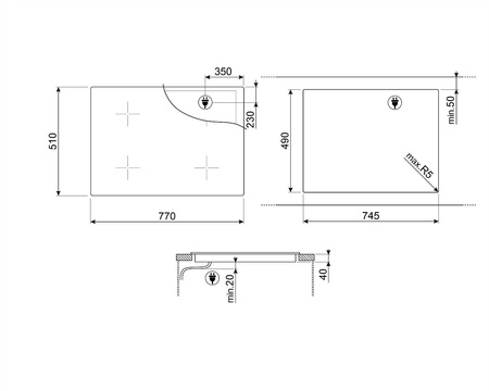 Płyta kuchenna SE484EMTD - Smeg