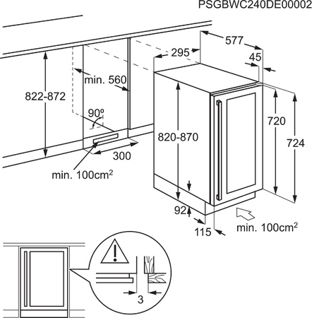 Chłodziarka do wina do zabudowy ELECTROLUX 500 82cm EWS4020B5B