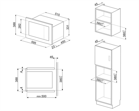 Kuchenka mikrof., 25l, DSN FMI625CN - Smeg