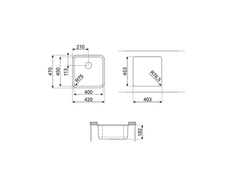 Zlewozmywak ze stali nierdzewnej UM45 - Smeg