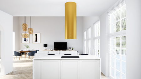 Okap kuchenny wyspowy GLOBALO CYLINDRO ISOLA 39.6 GOLD MAT