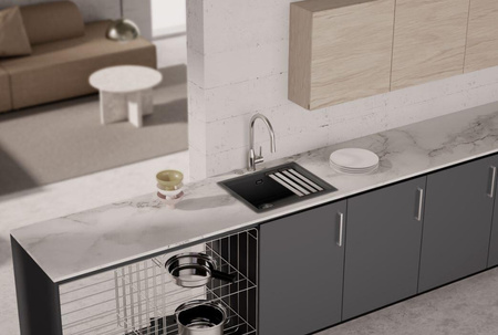 Zlew kuchenny granitow KAIA N-100L STONE CRISTADUR® - LINIA STUDIO